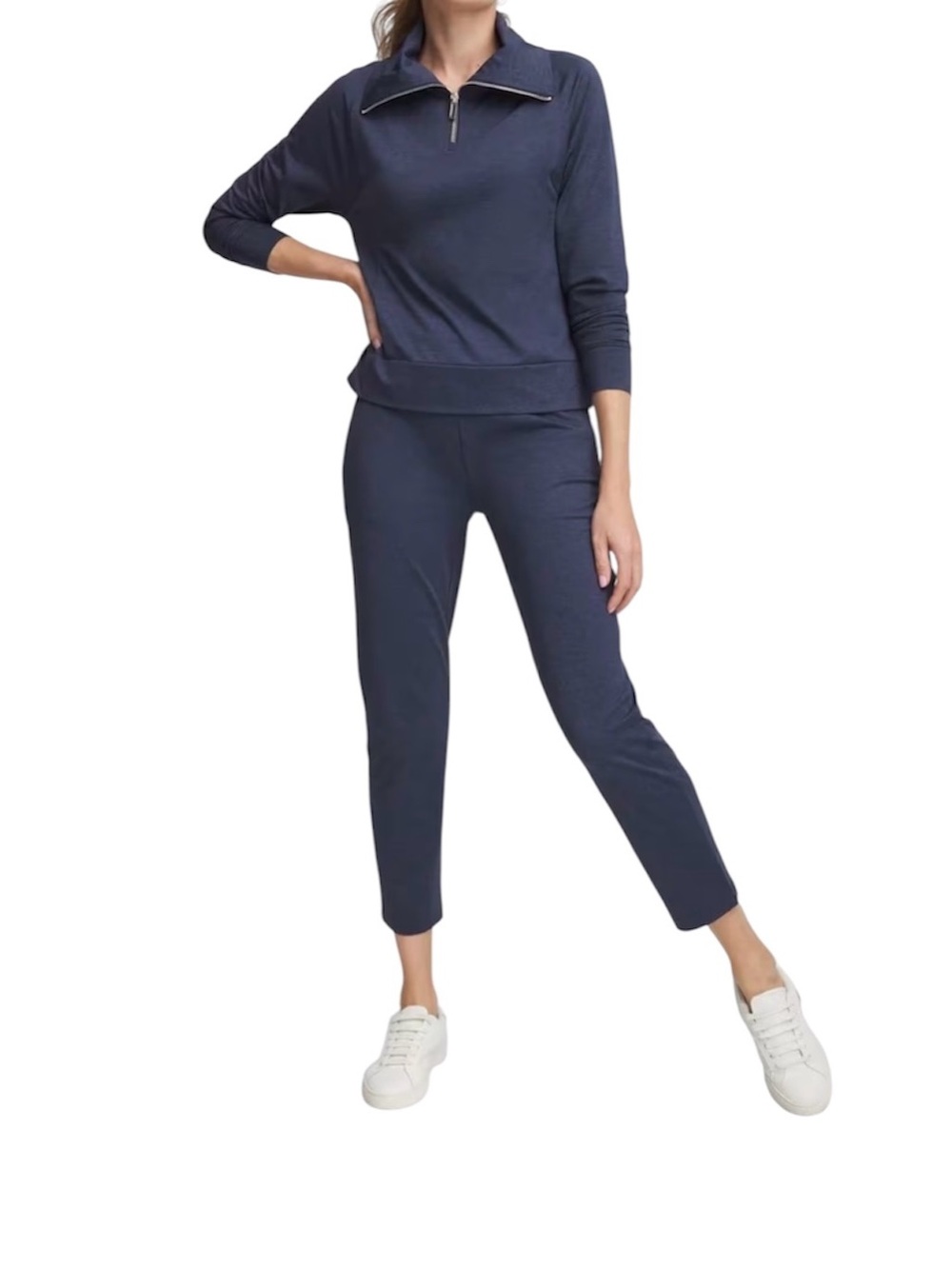 CHICOS Zenergy Cloud Half Zip Pullover Top and Pants in Passport Blue size Large